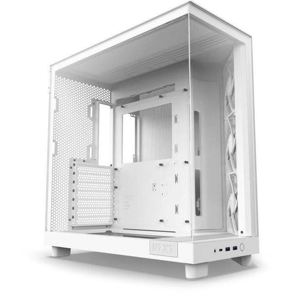 Mellanstor, Mid Tower - NZXT - H6 Flow - Dubbelkammare - Luftkylning - Vit