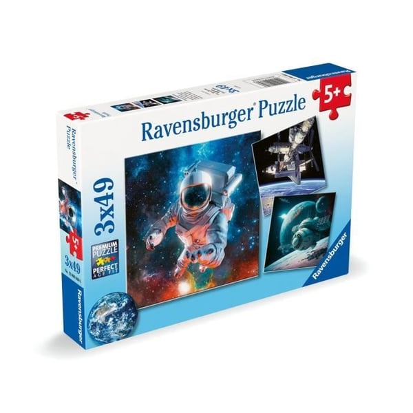 Pussel - RAVENSBURGER - Rymden - 3 pussel med 49 bitar - Flerfärgad - För barn