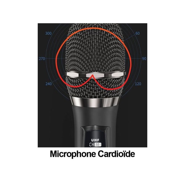 Trådlös mikrofon - AVIZAR - DSP 192KHz - Räckvidd 50m - LED-skärm - Batteritid 10h