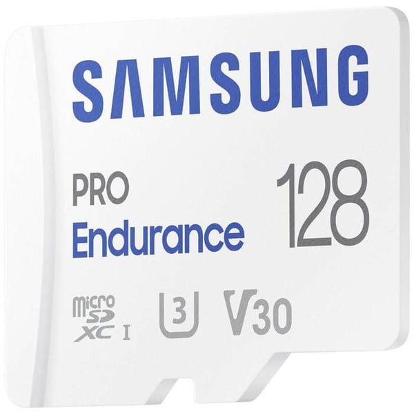 Samsung PRO Endurance microSDXC-kort 128 GB Class 10, UHS-Class 3, v30 Video Speed Class, 4K video kompatibilitet, med