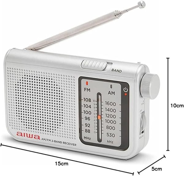 Radio de Poche - Aiwa - RS-55 - Silver - Analog - 3,5 mm