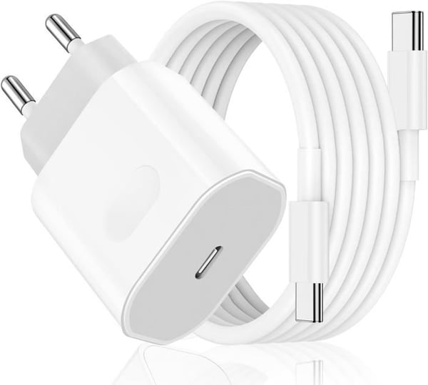 Snabb Laddare - USB-C Adapter - 27W - Kompatibel med iPhone 15/16 - 2m Kabel - Säkert Skydd