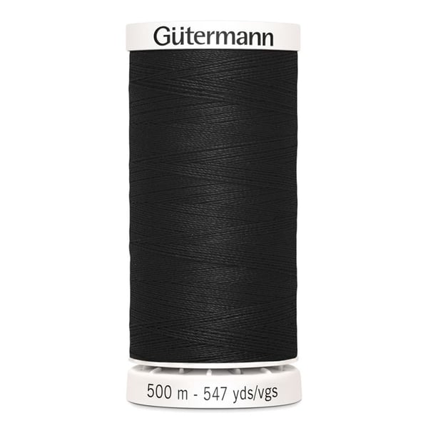 Fil av 100% polyester, 5 spolar om 500m, 701920 - Att 998 - svart