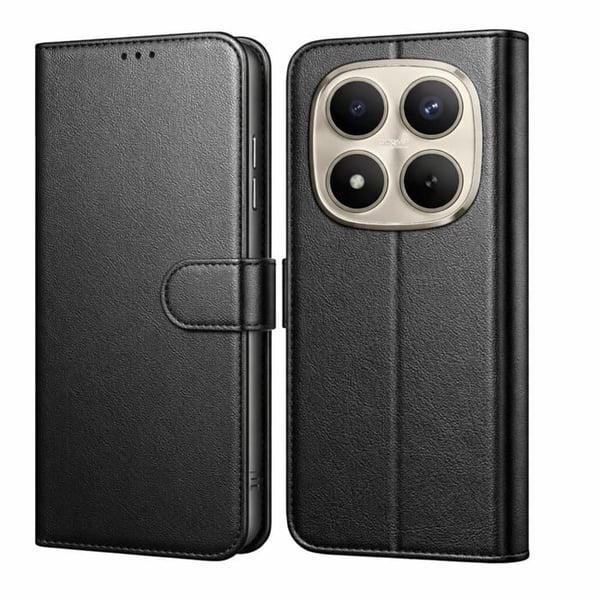 Fodral för Xiaomi Redmi Note 15 PRO PLUS 5G - Svart Plånbok med Magnetisk Lock och Kortfack Phonillico®