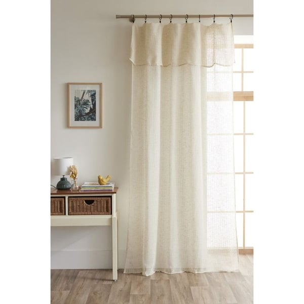 Justerbar voilage + 8 klämringar 140 x 270 cm Polyester nätverks effekt "Freya" Ariadne-tråden