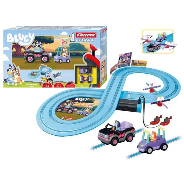 Kretsbil - Carrera - Bluey och Bingo - Flerfärgad - 2,4m - Friktion