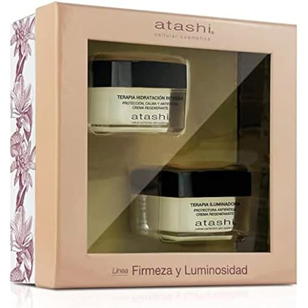 Presentlåda - ATASHI - Intensiv Fuktighetsbehandling - 50ml - Upplysande Anti-Trötthetskräm - 50ml