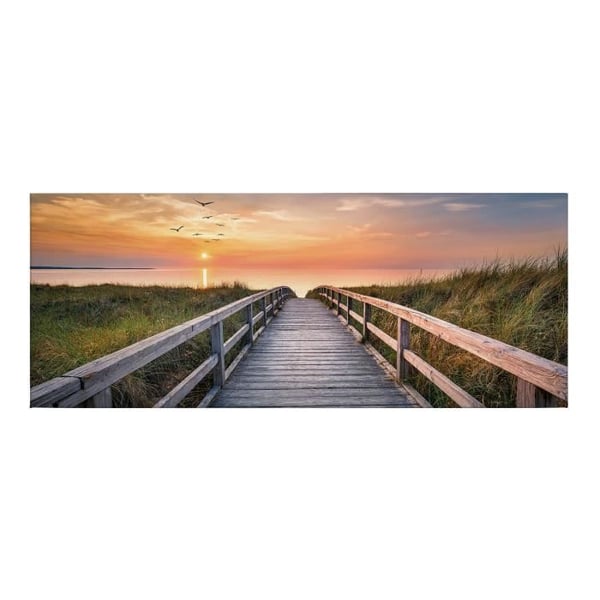 Canvastavla - Tadessi - M1-No.50454 - Marin - Grön - Orange - Canvas på ram - Landskap - Spång - 100 x 40 cm