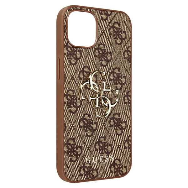 Coque iPhone 13 Pro Bi-materiell Mønster 4G med Guess-logo i brunt