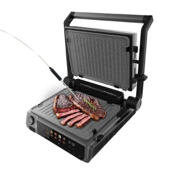 Cecotec Elektrisk Grill med Grill Rock'nGrill 2000 Smash PerfectCook. 2000W, Temperatursond, Dubbel Temperatur
