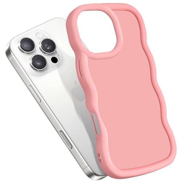 Coque för iPhone 16 Pro Silikon Stötabsorberande serie Candy Rose
