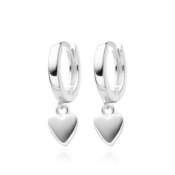 Örhängen - AGATO - AGUC3537 - Silver 925 - Romantiska cirklar - Hjärthängsmycken