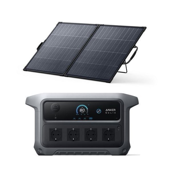 Kit Anker SOLIX C2000 Gen 2 med Bifacial Solpanel 200W - 2048 Wh, Solgenerator 4x2400W