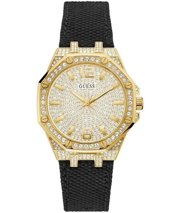 Damklocka - Guess - GW0408L2 - Kvarts - Guld - Svart nylonarmband