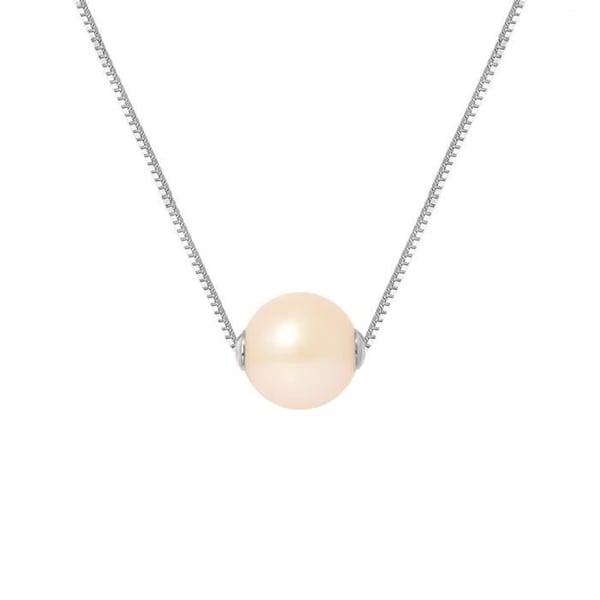 Halsband - Perlinea - AAA+ Sötvattensodlad pärla - Naturrosa - 925 Silver - 42 cm