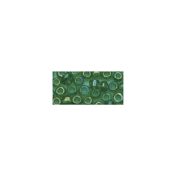 Fröpärlor, 2,6 mm ø, transparent blank, grön, låda 17 g