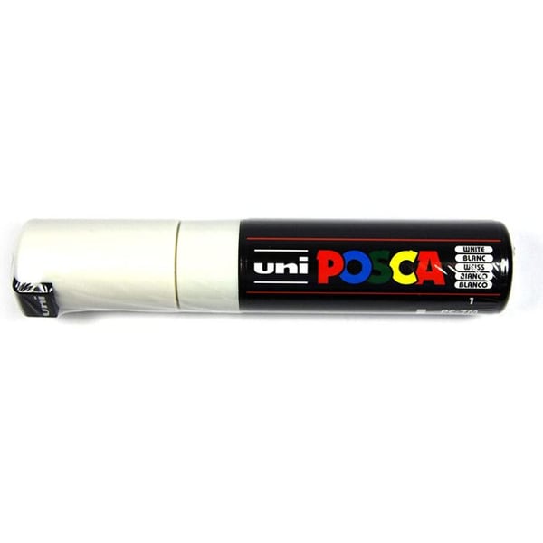 Markör - POSCA - PC7M - Vit - Konisk Spets - Stor - Opaque