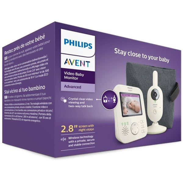 Babyövervakare video - PHILIPS - SCD882/26 - 2,8 tum skärm - nattvision - säker anslutning