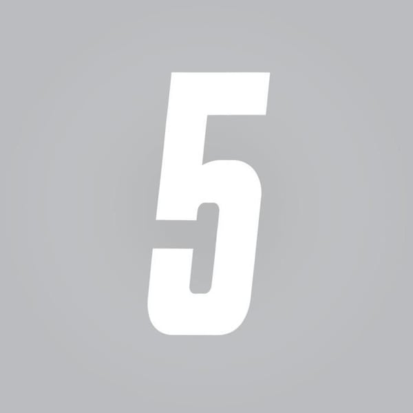 Autocollant - Nummer 5 - Kors - Vit - Pack om 3 - Höjd 15 cm Autocollant - Nummer 5 - Kors - Vit - Pack om 3 - Höjd 15 cm