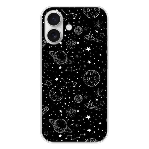 Tryckt silikonfodral som är kompatibelt med Apple iPhone 16 Galaxy draw