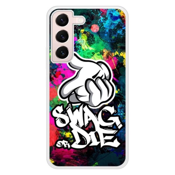 Coque i förstärkt silikon med tryck kompatibel med Samsung Galaxy S22 Swag or die
