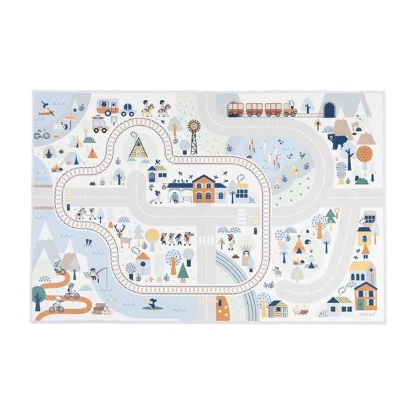 Lekmatta - JANOD - Vit dal - Halkfri - 120 x 78 cm - För barn från 2 år