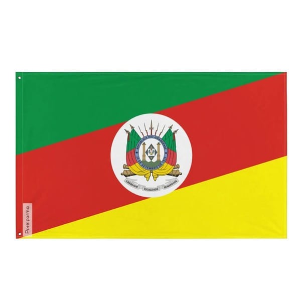 Flagga Rio Grande do Sul – 64 x 96 cm – Hållbar polyester – 2 metalöljetter – Inomhus / Utomhus – Pixelforma