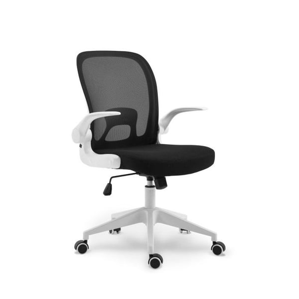 Svart och vit ergonomisk kontorsstol – Ventilerat ryggstöd och justerbar höjd