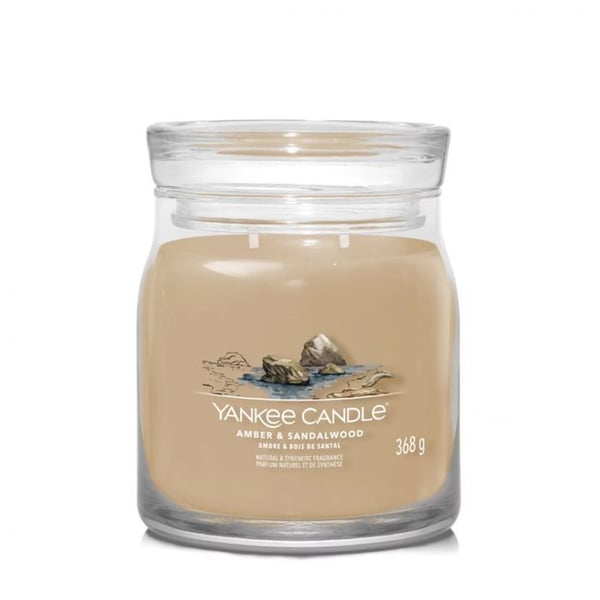 Bougie signatur med amber och sandalträ mellanstorlek - Yankee Candle