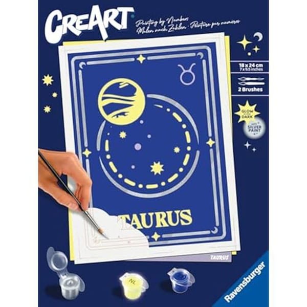 Målarset med nummer - RAVENSBURGER - Tjur - 18x13 cm - Flerfärgad - Från 14 år