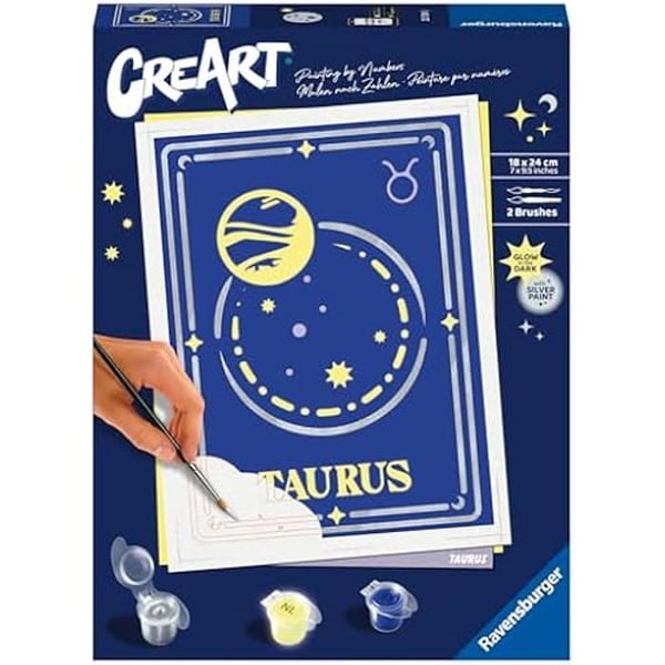 Målarset med nummer - RAVENSBURGER - Tjur - 18x13 cm - Flerfärgad - Från 14 år