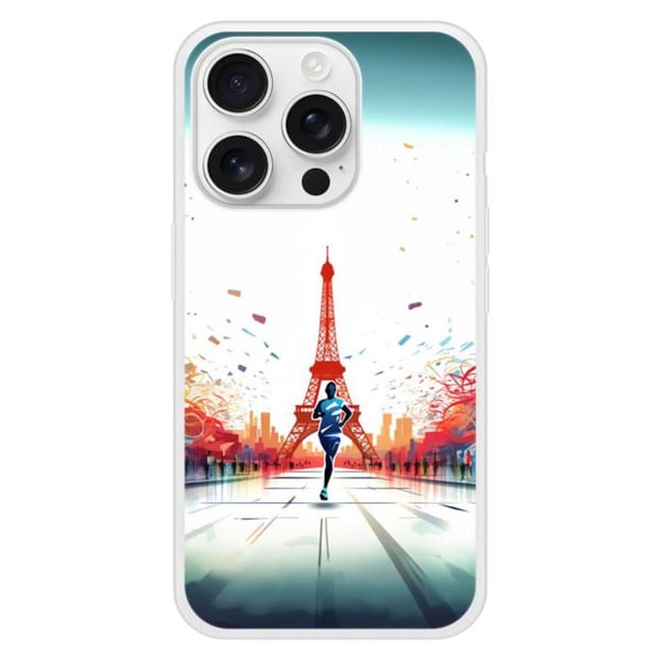 Förstärkt silikonfodral med mönster kompatibel med Apple iPhone 16 Pro Olympiska spelen