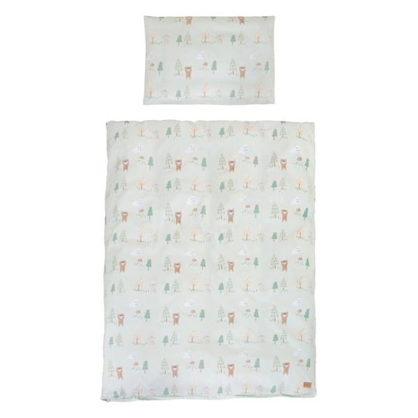 Sängkläder för Bebis ROBA - Woodland Buddies - 100% Bomull - Påslakan 100x135 + Örngott 40x60 - Pastellgrön - Motiv med Djur Sängkläder för Bebis ROBA - Woodland Buddies - 100% Bomull - Påslakan 100x135 + Örngott 40x60 - Pastellgrön - Motiv med Djur