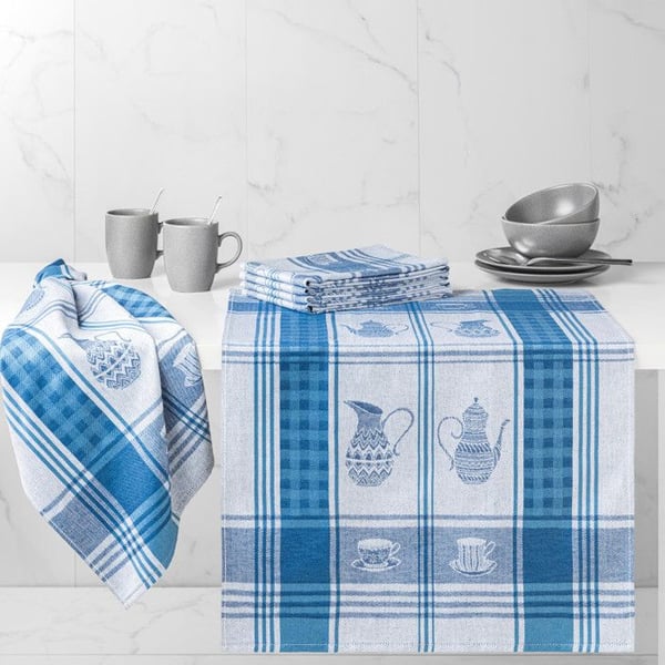 Set med 6 kökshanddukar tryckta "Instant Précieux" 50 x 70 cm Egyptisk bomull