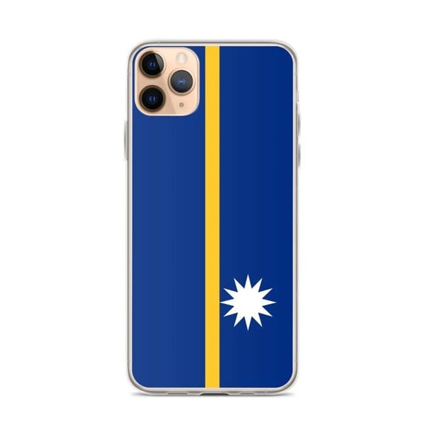 Telefonfodral – Nauru-flagga – Kompatibel med iPhone 11 Pro Max – Mjuk Fodral – Hållbar och Stötsäker - Silikon - Pixelforma
