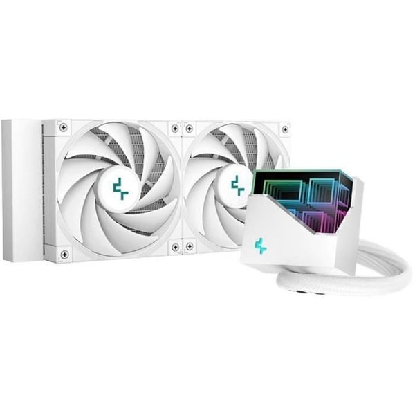 Vattenkylning AIO DEEPCOOL LT520 (Vit) - Intel/AMD-kompatibel - 2x120 mm fläktar - Waterblock A-RGB