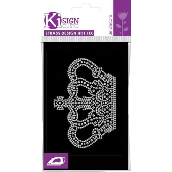Ki-Sign - Värmeöverföringstryck med nitar och strass Krona 9x12,9 cm