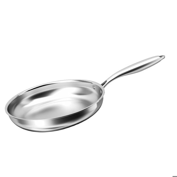 Stekpanna 24 cm Kompatibel med Alla Värmekällor Induktions i Rostfritt Stål Cheffinger Silver