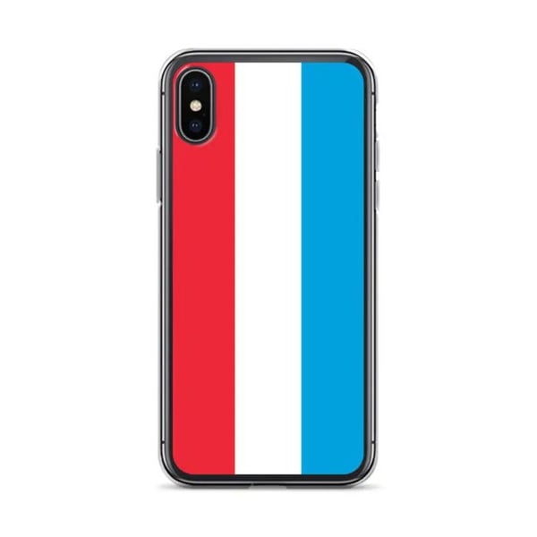 Telefonfodral – Luxemburgs flagga – Kompatibel med iPhone XS – Mjukt fodral – Slitstarkt och stötresistent - Silikon - Pixelforma