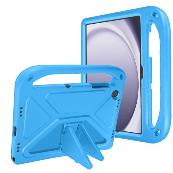 Chocksäker Skal Barn - AVIZAR - Samsung Galaxy Tab A9 Plus - Inbyggt Handtag - Fällbart Stöd - Blå