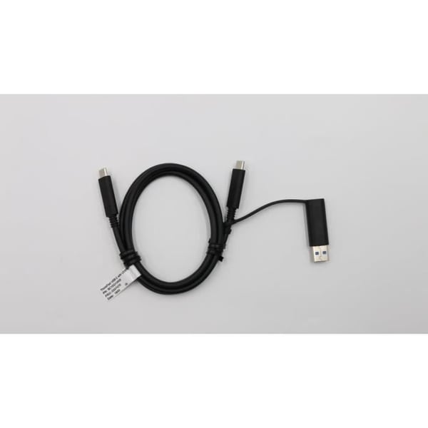 USB-C-kabel - LENOVO - FRU03X7470 - Svart - Datatransfer - Med dongel