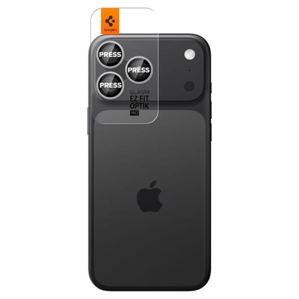 Beskyttelsesfilm - SPIGEN - Glas.tR EZ Fit Optik Pro - Hårdhed 9H - Kompatibel med iPhone 17 Pro - Sølv