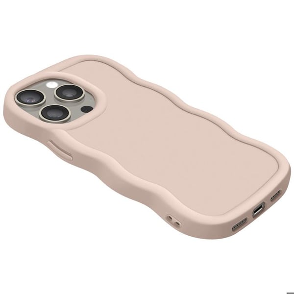 Coque för iPhone 15 Pro Silikon Stötresistent Candy Beige-serie