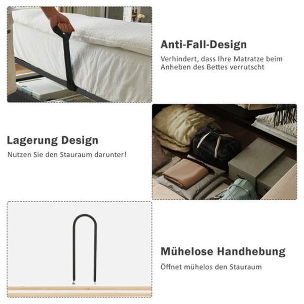 Hovedgærde - MUVOE - 90x200cm - Polstret - USB Type C - Moderne Design