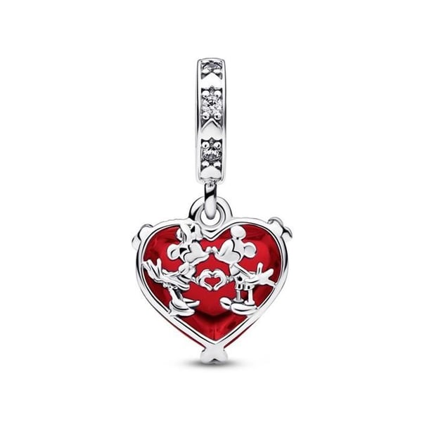 Charm - Pandora - Mickey och Minnie Kyss 792522C01 - Metall - Unisex - Vuxen