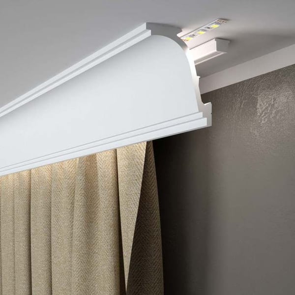Mardom Plinth av tak MD110 Polyforce 106 x 89 x 2000 mm Vit Gardinlist Ljuslist