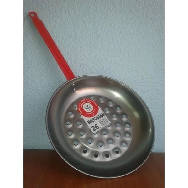 Kastanjepanna - GARCIMA - REF.6B - Polerat stål - 26 CM - Alla spisar utom induktion