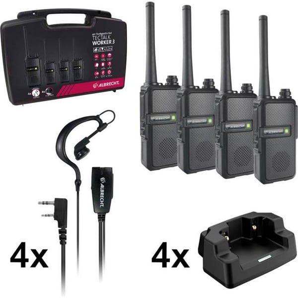 Albrecht Tectalk Arbetsdator 3 29826 Talkie-walkie PMR spel av 4
