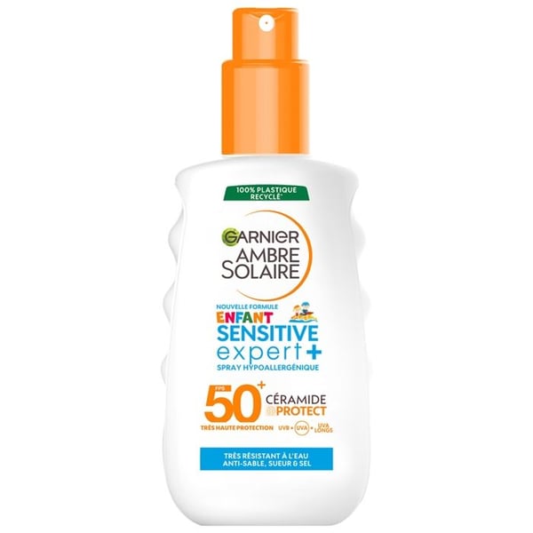 Spray Solkräm - Garnier - Ambre Solaire Sensitive Expert+ - SPF50+ - Barn - 150ml