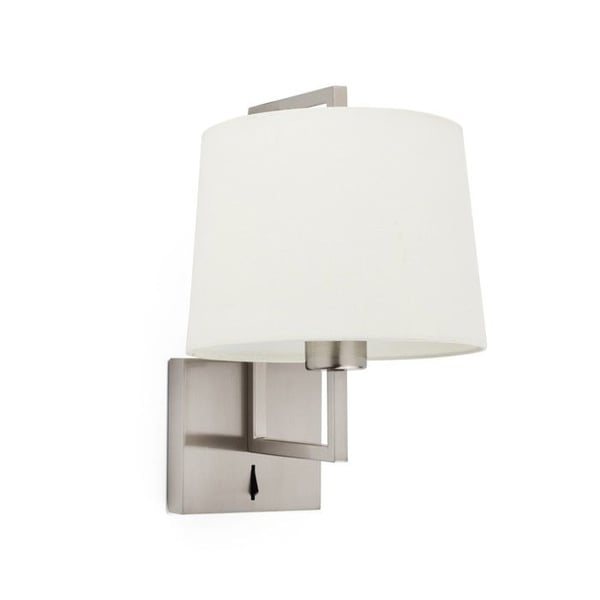 Vägglampa - FARO BARCELONA - FRAME - Inbyggd strömbrytare - Matt nickel - E27 varm vit